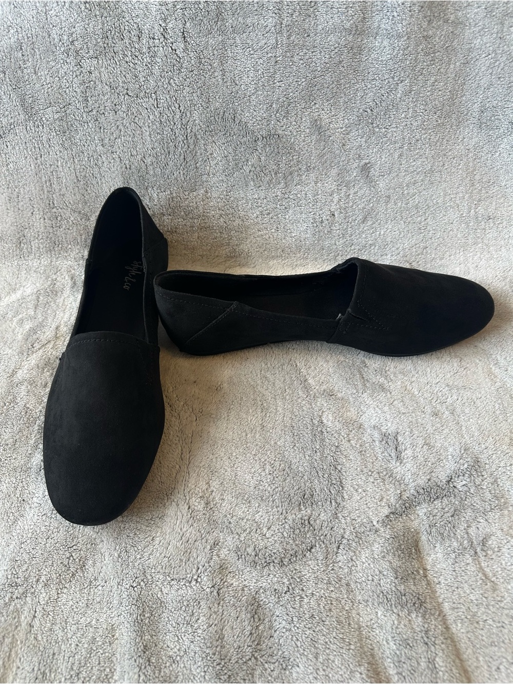 Style & Co. Black Suede-Look Slip-On Flats
